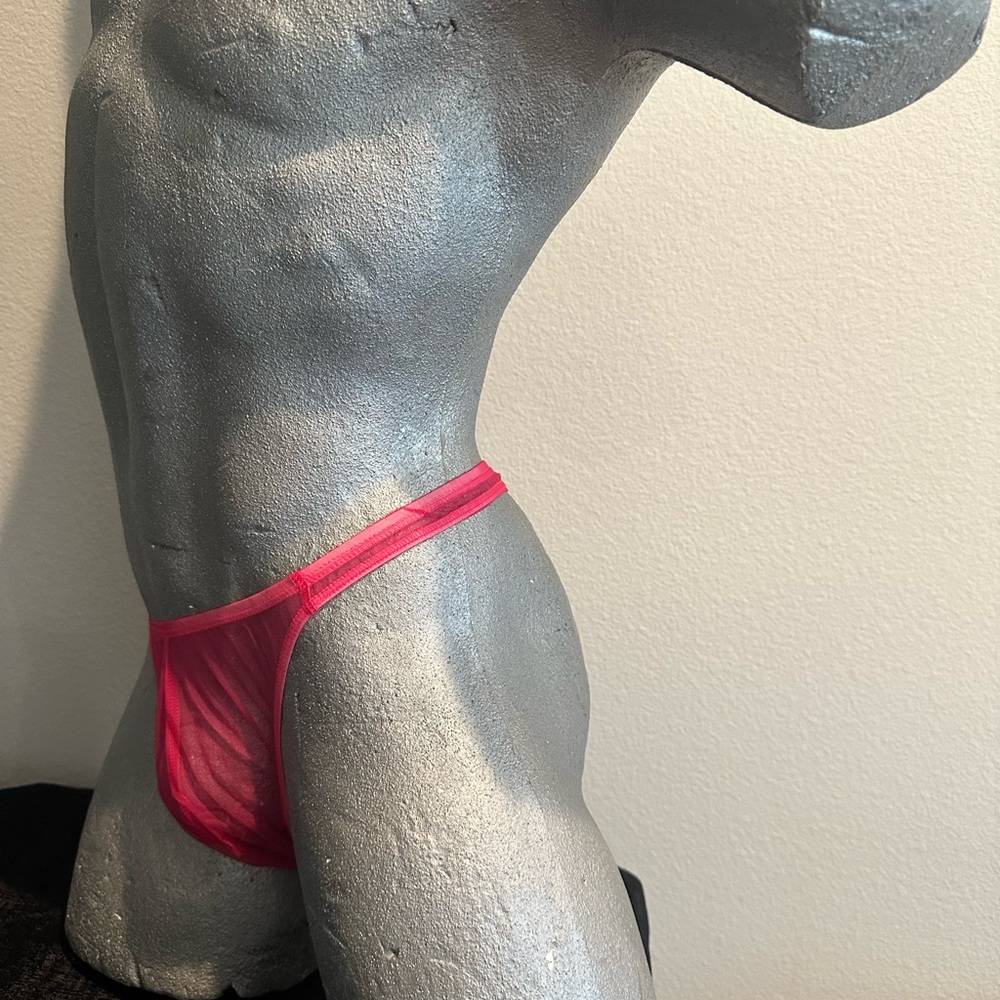 See Thru Sheer T-Back Red. #600